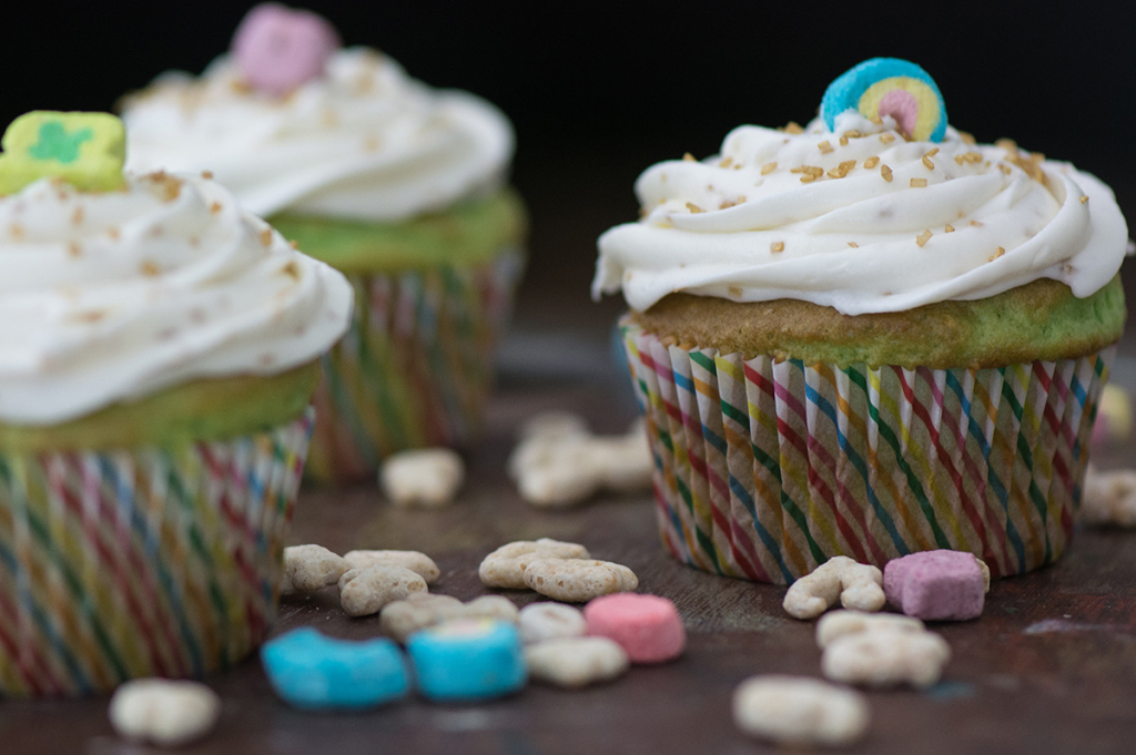 Lucky Charms Cupcakes with Marshmallow Buttercream
