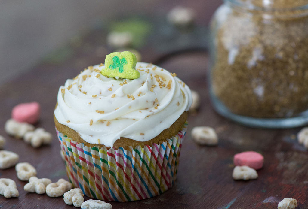 Lucky Charms Cupcakes with Marshmallow Buttercream