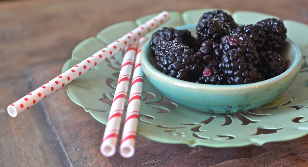 Lightly-sugared fresh blackberries.