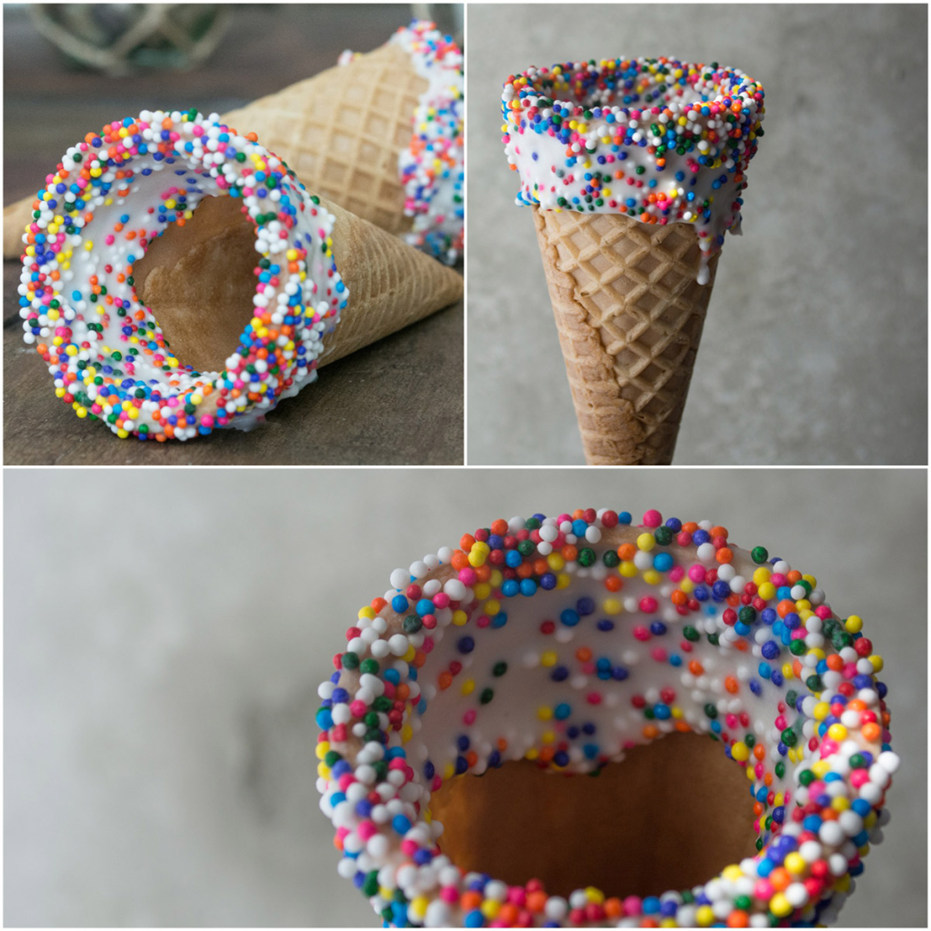 Cake Batter Dipped Waffle Cones || KailleysKitchen.com