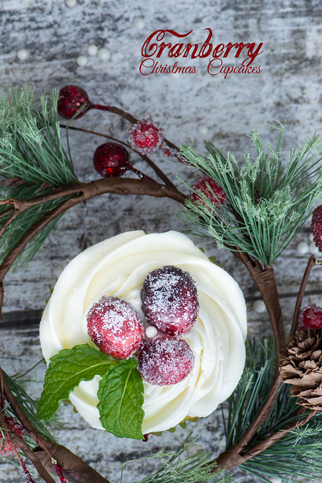 Cranberry Christmas Cupcakes