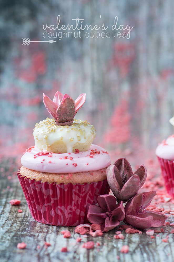 valentine's, DIY, doughnut cupcakes