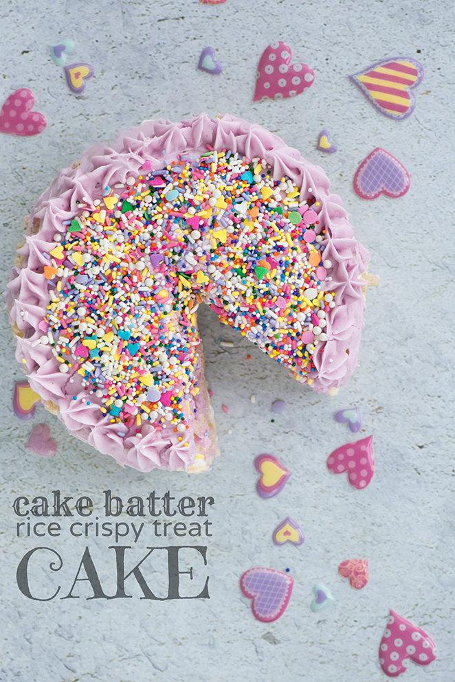 Cake Batter Rice Crispy Treat Cake