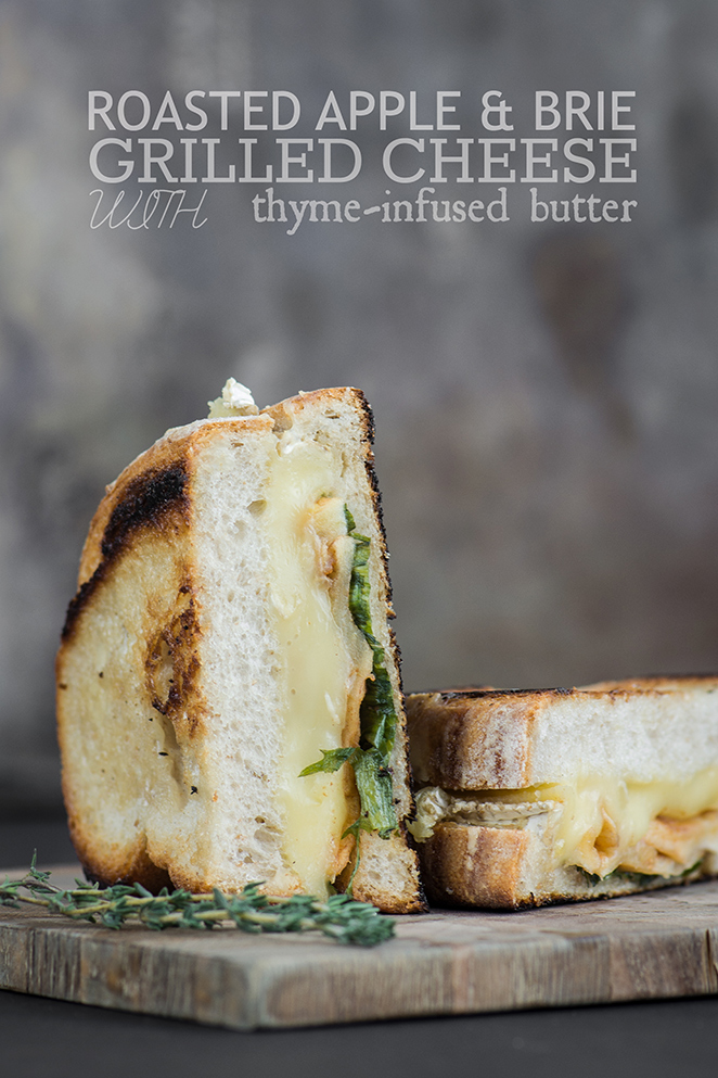 Roasted Apple & Brie Grilled Cheese with Thyme-Infused Butter | Kailley's Kitchen