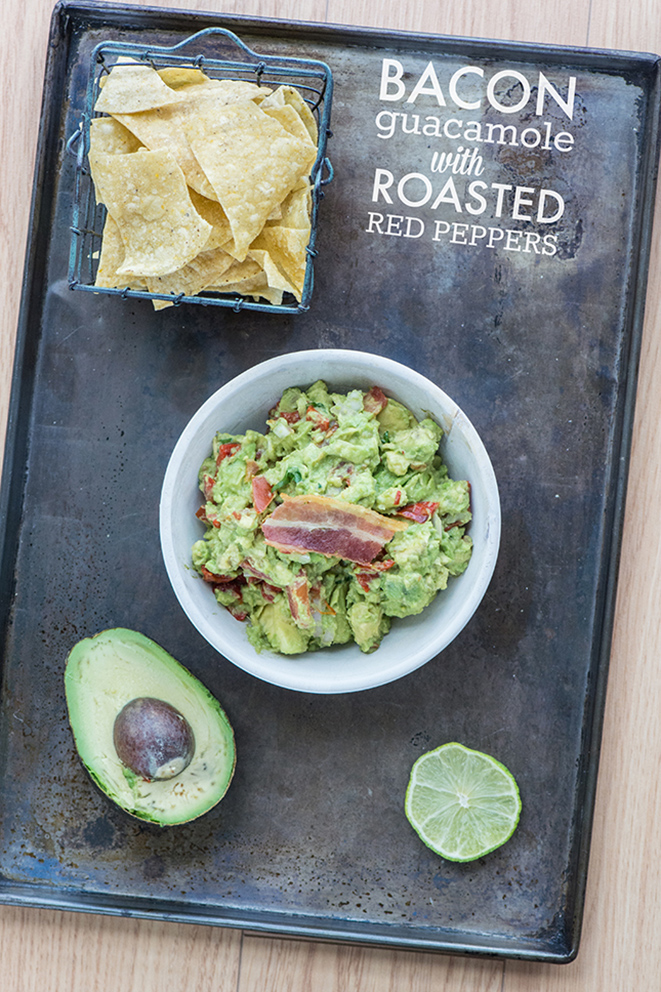 Bacon Guacamole with Roasted Red Peppers