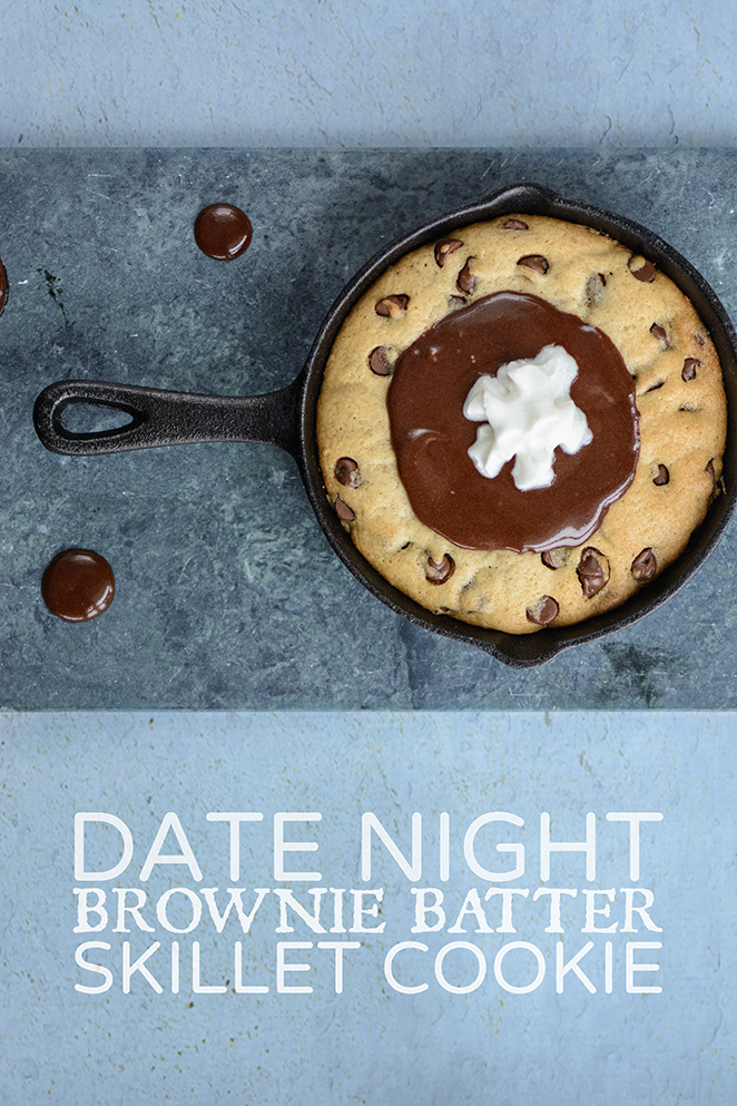 Date Night Brownie Batter Skillet Cookie