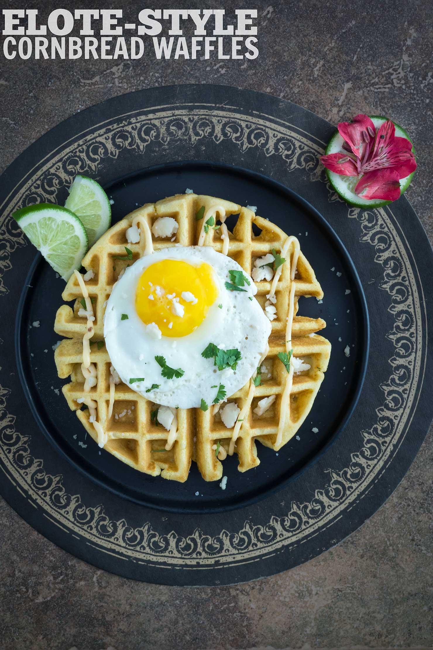 Elote-Style Cornbread Waffles with a Fried Egg | Kailley's Kitchen